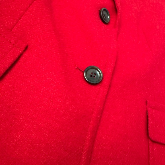 Talbots Bright Red Wool-Blend Notch Lapel Blazer - Picture 4 of 11